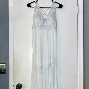 Small J for Justify White long floral sundress with skinny double straps